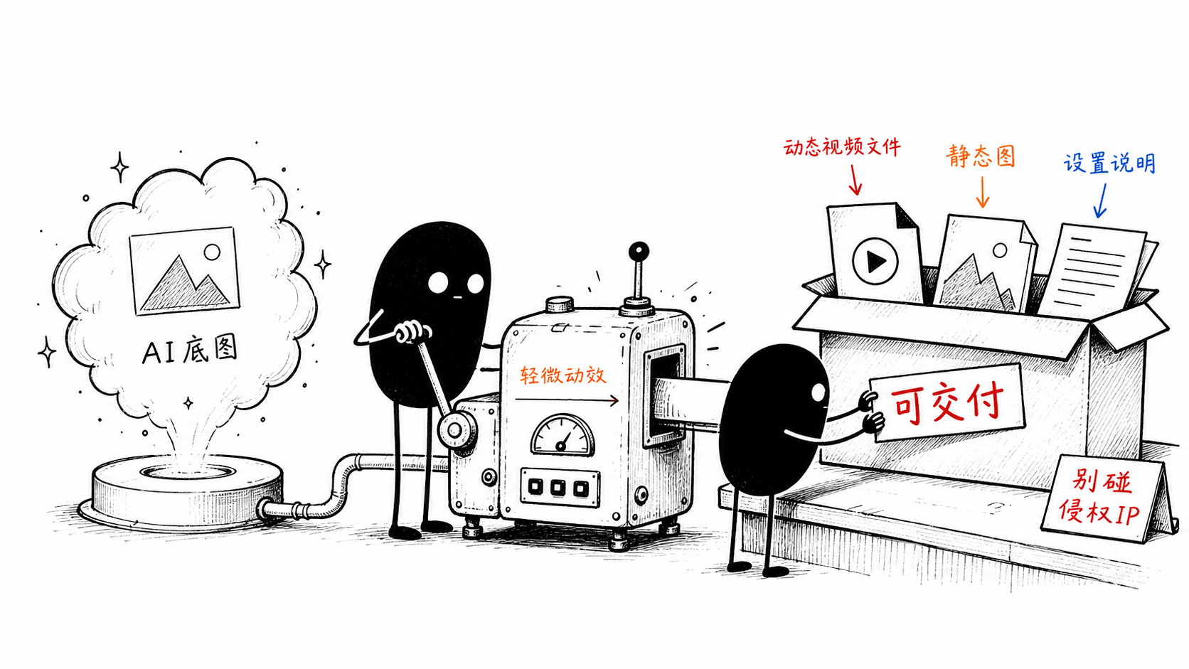 AI 底图变成可交付素材包