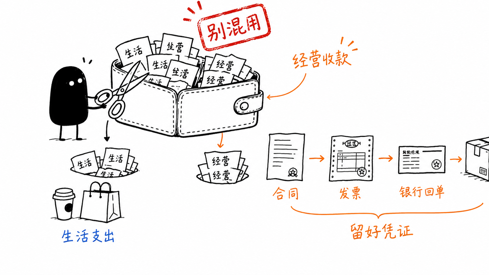 企业公私收款分开并保存合同发票银行回单等凭证